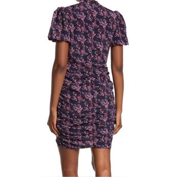 Melrose and Market Floral Ruched Mini Dress. Size Large. - Picture 2 of 8